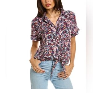 Beach Lunch Lounge womens beachlunchlounge Tie Front Top, S